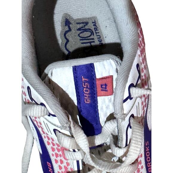 Brooks Ghost 14 Women’s Running Shoes White Pink Purple Size 9 Neutral - Picture 6 of 9
